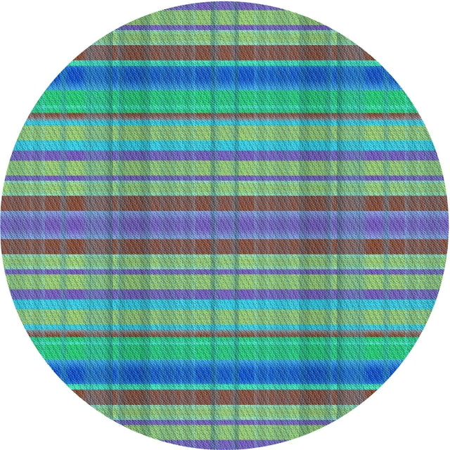 Ahgly Company Tapis Rond Lavable en Machine Intérieur Transitionnel Très Violet, 3 Pieds Rond