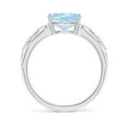 thumbnail image 2 of ANGARA Natural 1.5 ct Aquamarine Vintage Style Ring with Diamond Accents in 14K White Gold for Women (Size-9x7mm) | March Birthstone, Anniversary, Jewelry Gift for Women | Natural Aquamarine Ring, 2 of 9