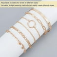 thumbnail image 3 of Pulsera de cadena de oro de 6 piezas para mujer, 3 of 7