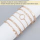 thumbnail image 3 of Pulsera de cadena de oro de 6 piezas para mujer, 3 of 7
