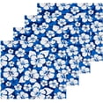 thumbnail image 2 of Blue Hibiscus Washcloth 12x12in Set, 2 Pack Absorbent Cotton Towel Square Kitchen Dishes Towels, Soft Cleaning Face Hand Towel Fast Drying Wash cloth, 2 of 7