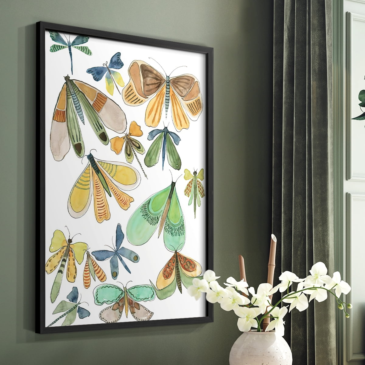 Wings Galore II Framed Print - Solid Wood in Single Picture Frame Solid Wood 2 Framed Print
