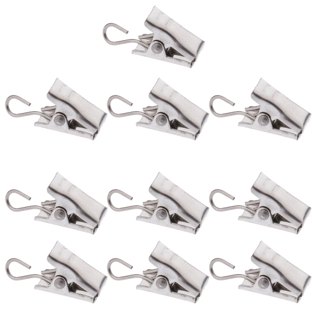 10Pcs Window Curtain Clips with Hook Slider Hanger Clips Panel Clamps 30mm