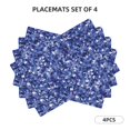 thumbnail image 2 of Placemats Set Of 4 / 6, Dark Blue Glitter Patterns Placemats For Dining Table Indoor/Outdoors Heat Resistant Washable Placemats 18" X 12", 2 of 8