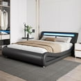 Amolife Full Size WaveLike Curve Deluxe Upholstered Modern Bed Frame