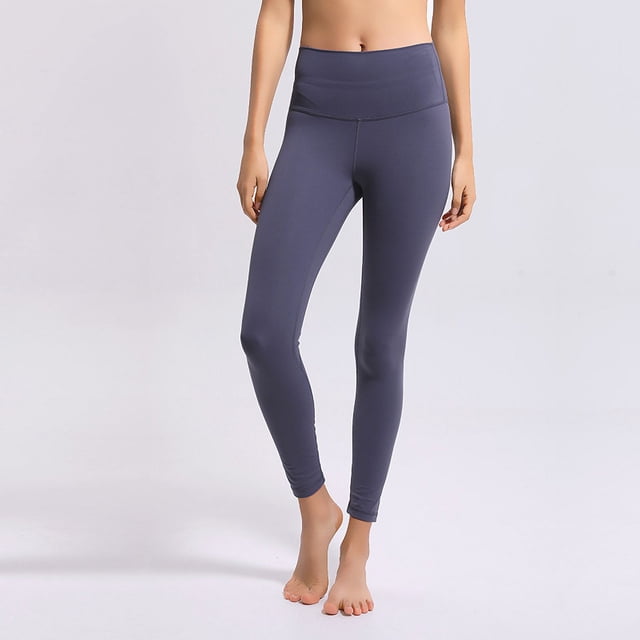 Pantalones de yoga color nude agradables para la piel, pantalones ajustados y elásticos para correr, con cintura alta y levantamiento de cadera para mujer