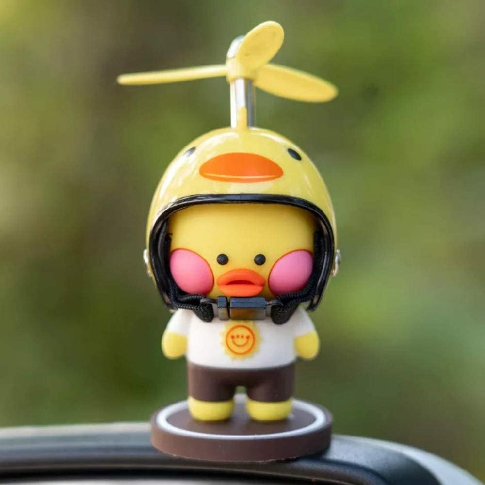 Women LAYE Car Decoration Rubber Duck Helmet Toys,Yellow Duck Car