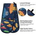 thumbnail image 2 of Yayeee Double Oven Mitt Kitchen Heat Resistant Baking 35" x7" Quilted Glove, Rainbow Space Cat, 2 of 6