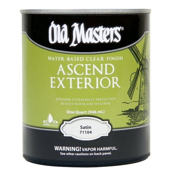 4-Pack of 1 qt Old Masters 71104 Clear Ascend Exterior Water-based Finish, Satin