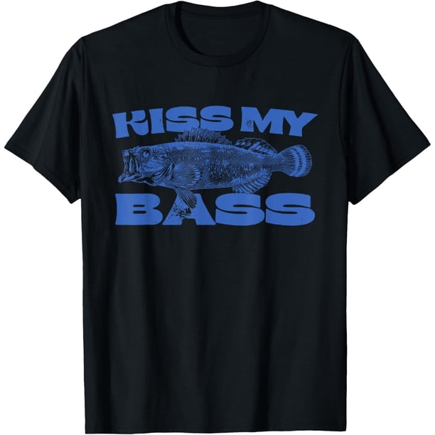 Funny Kiss My-Bass Fishing Lover Bass Fisher - Camiseta para hombre