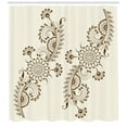 thumbnail image 3 of Ambesonne Folkloric Shower Curtain, South Pattern, 69"Wx84"L, Brown and Cream, 3 of 3