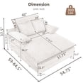thumbnail image 6 of Aukfa Oversized Chaise Lounge Adjustable Backrest Sofa Chair Bed, Dual Layer Cushions, 3Pillows, Beige, 6 of 11