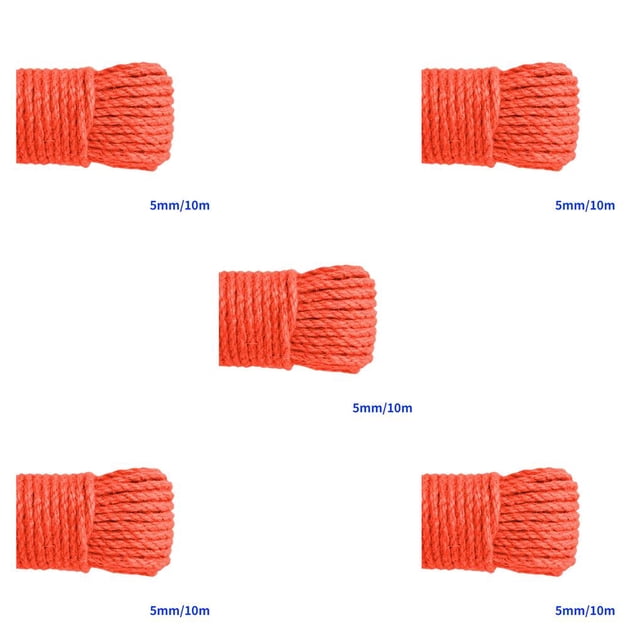 tredstone Color Rope Roll Twine String Cord DIY Handmade String Accessories Craft Scrapbooking Making Tool Orange 5mm x 10m 5Set