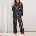 thumbnail image 2 of Fotbe Modern USA Deer Head Conjunto de Pijama de Manga Larga para Mujer con Estampado, Ropa de Dormir de 2 Piezas, Conjunto de Casa Suave y Cómodo con Bolsillos-Small, 2 of 7
