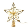thumbnail image 2 of Adorno de estrella para árbol de Navidad con luces LED Soledad Dorado, 2 of 10