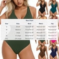 thumbnail image 3 of QUNYINEY Slimming Swimsuit for Women One Piece Tummy Control Solid Monokini Ruched Cutout V Neck Swimwear, 3 of 7