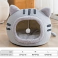 thumbnail image 6 of Cute Cat Sleeping Bed Semi Closed Small Dog Bed Bottom Hut Warm Puppy Kennel Basket Kitten House for Kitty Small Medium Large Dogs gray M, 6 of 7