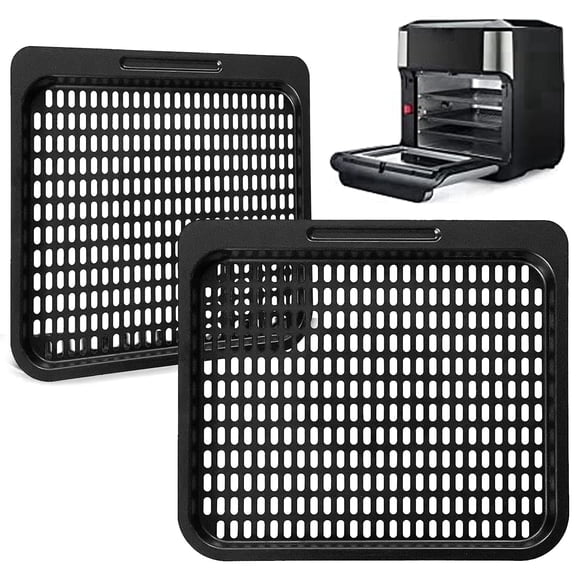 Air Fryer Cooking Tray for Instant Vortex Plus10 Quart Chefman 12 Quart, 2 PCS Food Grade Nonstick Replacement Rack Parts Grill Pan Crisper Plate