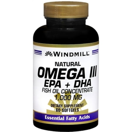 Windmill Omega III EPA + DHA 1,000 mg Softgels 60 Soft Gels (Pack of (Best Ratio Of Epa And Dha Omega 3)