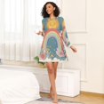 thumbnail image 4 of FORMRS Womens Long Sleeve Nightgowns Crew Neck Sleep Shirt Soft Pajamas Sizes S-3XL, Blue Rainbow, 4 of 8