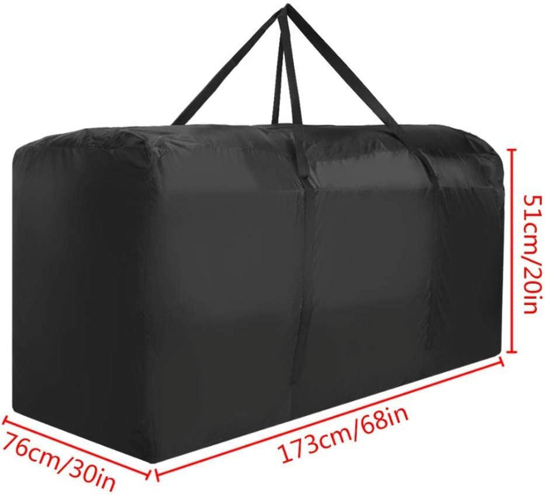 Nvzi Patio Cushion Storage Bag Waterproof Extra Large Protective Zippered Outdoor Cushion Storage Bags Furniture Storage Bag with Handles, 68" L x 30" W x 20" H (1 Pack)