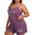 thumbnail image 3 of Gynyvoja Women Plus Size " Not Today" Spaghetti Strap Top and Shorts Loungewear Set Casual Sleepwear 5XL, 3 of 9