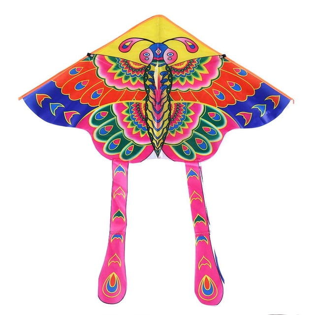Cometa de mariposa colorida de tela brillante de 90x50cm cometas plegables para exteriores (C) Likrtyny juguetes de los niños