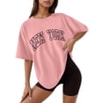 thumbnail image 1 of Camiseta holgada de manga corta y cuello redondo con estampado informal para mujer, 1 of 4