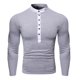 thumbnail image 2 of pstuiky camisas de manga larga para hombre, Camiseta de manga larga con cuello alto falso de color liso para hombre, con múltiples botones y preimpregnación salir tops xl, 2 of 5