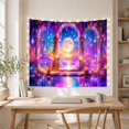 thumbnail image 5 of Symmetrical Garden Temple Steps with Full Moon Night Sky, Mystical Fantasy for Fantasy Lovers Ethereal Wall Art Decor Housewarming Gift Tapestry Wall Hanging for Bedroom and Living Room, 5 of 7