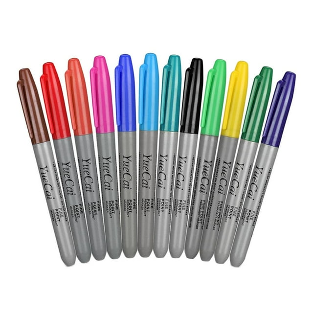 Tachiuwa 12pcs /Box Body Art Tool Skin Transfer Marker Pen Supply Mixed Color .
