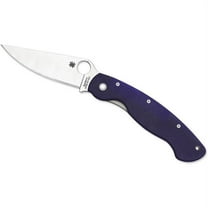 Spyderco Military Folding Knife 4" S110V Satin Plain Blade, Blue/Purple (Blurple) G10 Handles - C36GPDBL