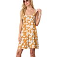 thumbnail image 4 of JWD Women's Rompers summer sleeveless short Jumpsuits Button adjustment with pocket Yellow Peony XL, 4 of 8