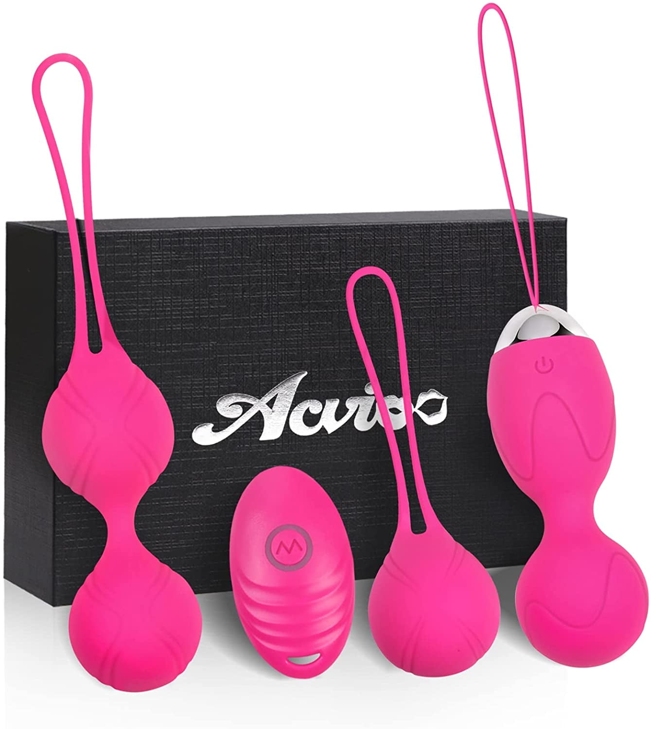 Aochakimg Rose Kegel Balls for Tightening, Exercise Weights System for Women, Doctor Recommended Pelvic Floor Muscles Strengthening & Bladder Control Improvement (Pink)