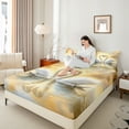 thumbnail image 4 of Castle Fairy Teens Adults Animal White Swan Full Size Sheets 4-Piece,Romantic Couple Lover Breathable Bed Sheets,Happy Valentine's Day Lightweight Sheet Sets,Breathable Home Decor, 4 of 7