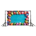 thumbnail image 2 of GreenDecor 7x5ft Happy Easter Painted Eggs Backdrop Blue Wood Plank Nature Spring Photography Background Kids Adults Photo Studio Props, 2 of 5