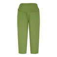 thumbnail image 4 of ZQUUVOU Girls Solid Athletic Leggings Cropped Stretchy 7/8 Length Yoga Pants with Pockets Casual Sports Play Green, 4 of 9