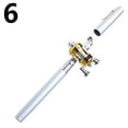 thumbnail image 3 of Ettsollp Mini Outdoor Pocket Fish Pen Shape Fishing Rod Aluminum Alloy Fishing Pole-Silver, 3 of 10