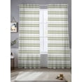 thumbnail image 3 of Boho Sage Green Stripe Semi Sheer Curtains 96 Inch Length 2 Panels Set,Abstract Geometric White Minimalist Sheer Kitchen Curtain Privacy Voile Window Curtain for Living Room Bedroom Rod Pocket Drapes, 3 of 7