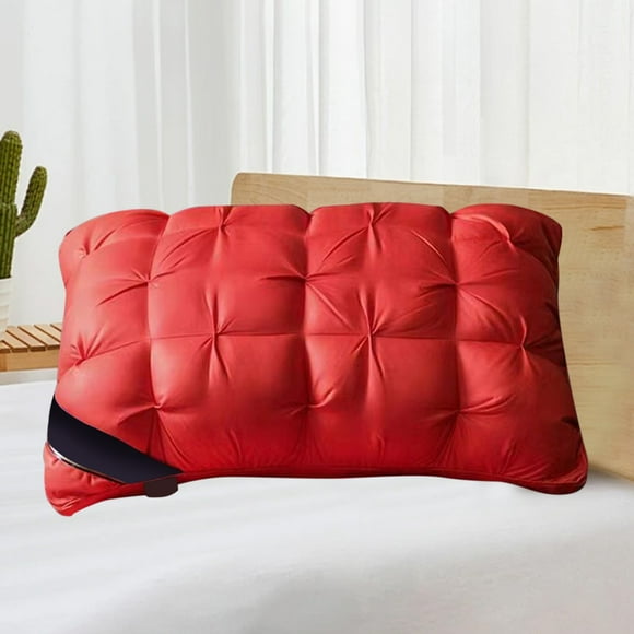 Throw Pillows, Hotel Pillow Ultra Soft Pillow Core Protects The Cervical Vertebrae Household Pillow Core Feather Velvet Twisted Pillow, Memory Foam Pillows(Red, 18.9x29.1in)