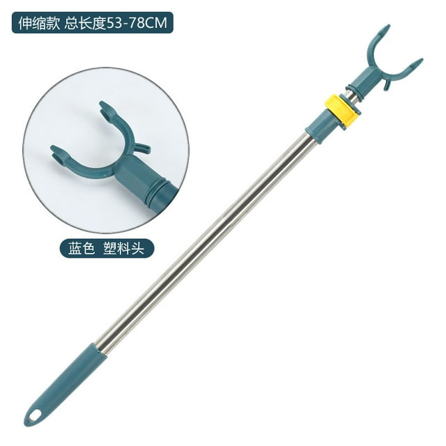 Shisuyan Adjustable Telescopic Clothes Hanger Rod Stainless Steel Extendable Drying Pole Ceiling Mounted Clothesline Rod for Small Garments Home Use