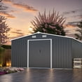 thumbnail image 2 of Villeston 10FT x 12FT Outdoor Metal Storage Shed,Tool Shed Storage House with Lockable Door for Garden, Backyard, Patio Gray, 2 of 8