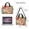 thumbnail image 3 of FORMRS 16" Laptop Bag Carrying Sleeve Case with Handle Travel Shoulder Briefcase, White Striped Lemon, 3 of 8