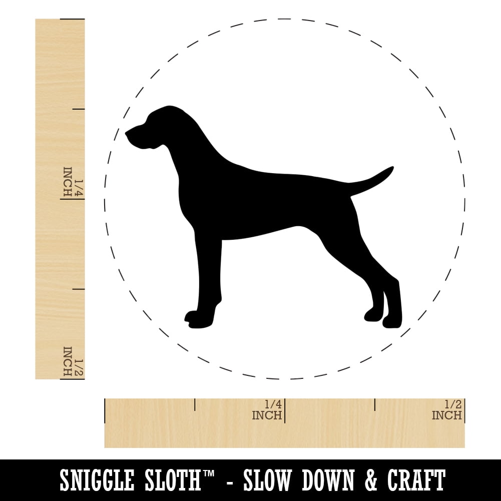 German Shorthaired Pointer Dog Solid Self-Inking Rubber Stamp Ink Stamper - Dry Pad (No Ink) - Mini 1/2 Inch