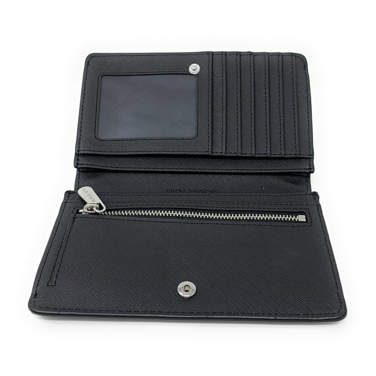 MICHAEL KORS Genuine Men Jet Leather Slim Billfold Wallet + Money Clip Set  BLACK