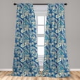 thumbnail image 5 of Ambesonne Paisley Curtains, Inspired Persian, Pair of 28"x84", Teal Navy and Tan, 5 of 5