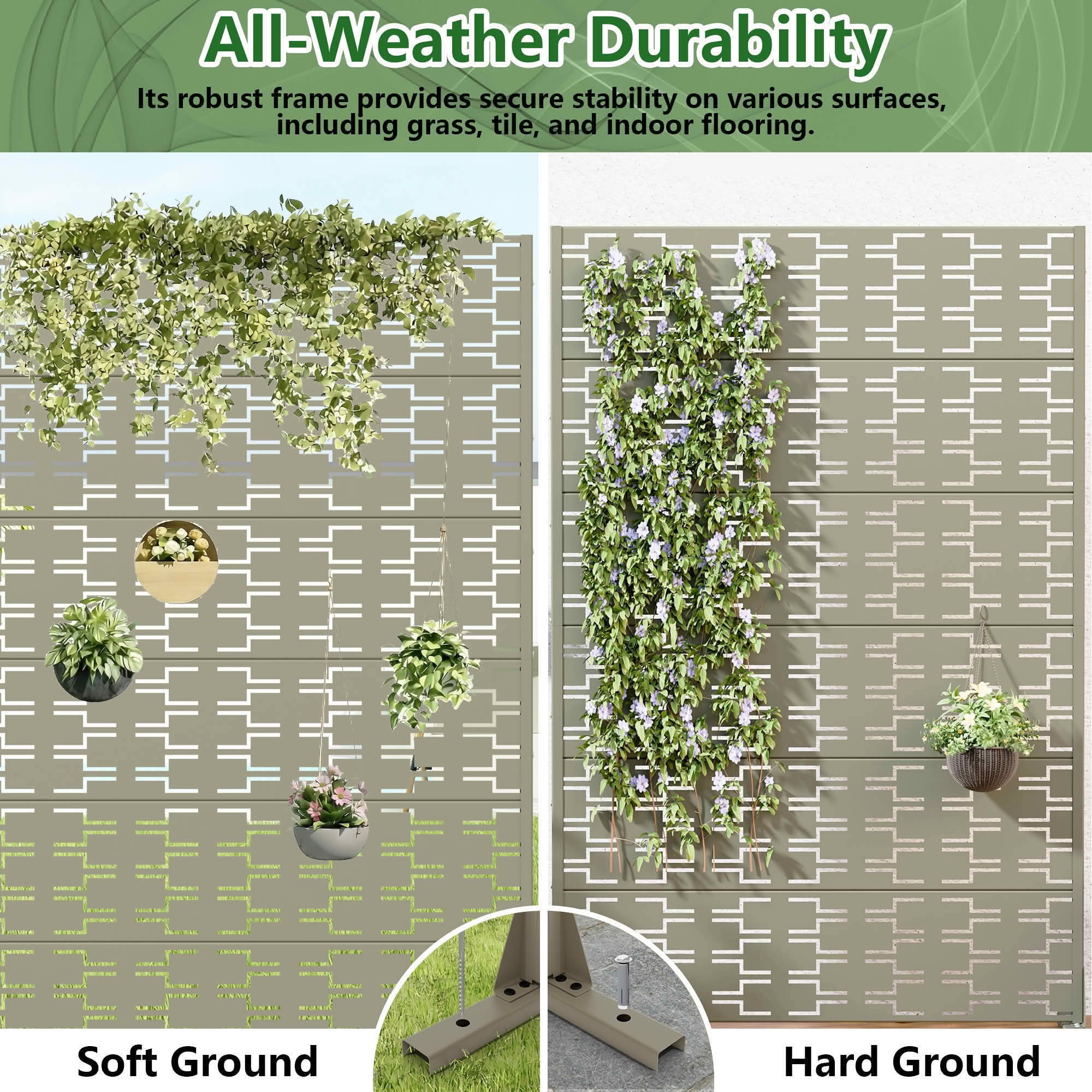 MAYEERTY 72x47 Gray Outdoor Natural Privacy Panel Screen, 6 Piece Set Natural Folding Divider for Backyard and Garden