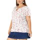 thumbnail image 1 of BluDe GaEstampado Floral ManAcampanaOjo De CerraduTalGrande PaMujer blanco rojo 3XL, 1 of 5