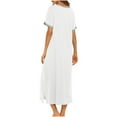 thumbnail image 4 of SDNall Women’s Nightshirt Short Sleeve Nightgown Ultra-Soft Full Length Sleepwear Dress, 4 of 9