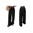 thumbnail image 3 of Womens Summer Solid Color Hollow Out Embroidery Casual Elastic Waist Long Pants Versatile Comfort Black L, 3 of 8